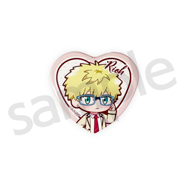 ワン！だふるくじ『メダリスト』クラシカルピンクver.　D賞：ハート型缶バッジ 鴗鳥理凰