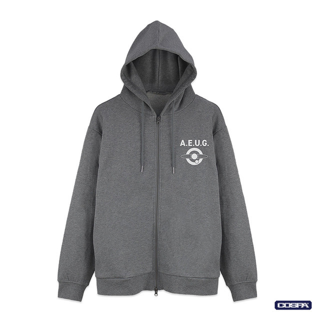 エゥーゴジップパーカー_ミックスグレー