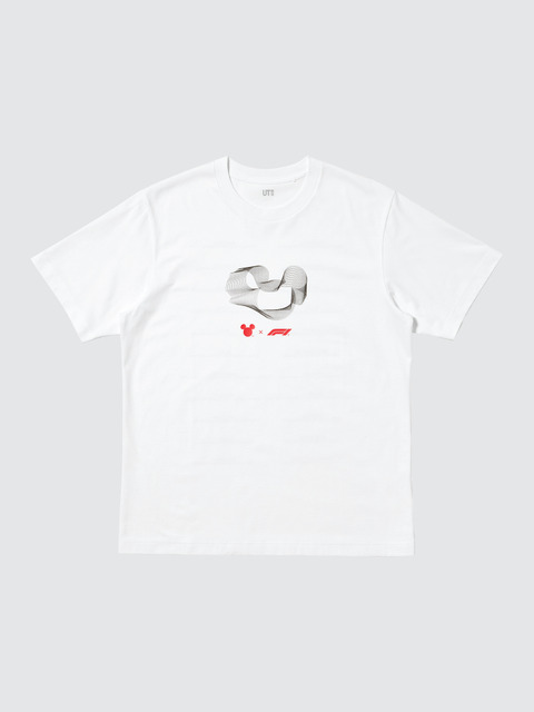 ユニクロ「Disney x Formula 1 UT」MEN　カラー：00 WHITE　FRONT