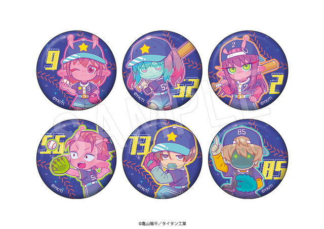 トレーディング グリッター缶バッジ　　Baseball ver.（全6種）