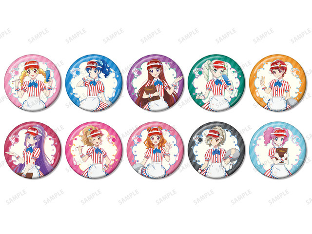 描き下ろし レトロストライプver. 100mm缶バッジ（全10種）