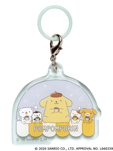 「ポムポムプリン　ぼくの一日♪クリアチャーム 」