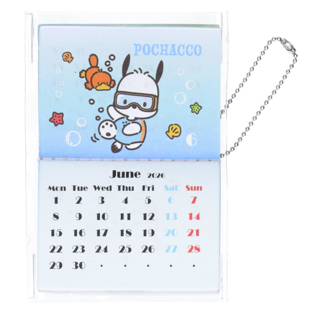 「サンリオキャラクターズ ミニカレンダーチャーム」ポチャッコ 6月デザイン