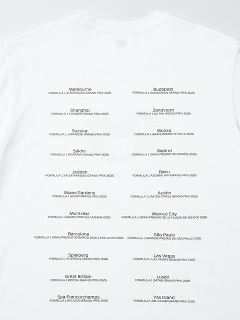 ユニクロ「Disney x Formula 1 UT」MEN　カラー：00 WHITE　BACK