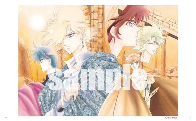 橘皆無先生の原画。征士の手の右あたりにある、画集では「なかったこと」にした輪ゴムを会場の原画でご覧ください