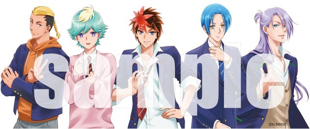 橘皆無先生の描く新作『鎧真伝サムライトルーパー』のメインキャラたち5人が一人ずつのポストカードに