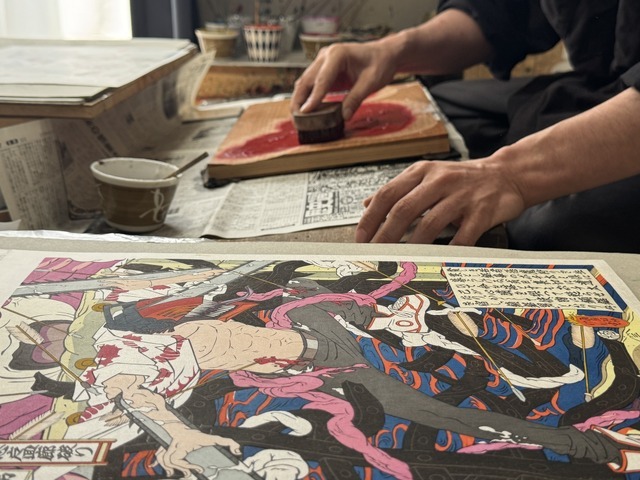 劇場版『チェンソーマン レゼ篇』浮世絵木版画「颱風ノ悪魔回廊破り」