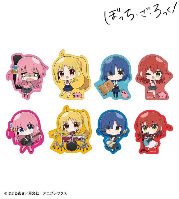 TVアニメ『ぼっち・ざ・ろっく！』むーらんさんイラスト 制服ver.＆ライブ衣装ver. トレーディングダイカットステッカー（全8種）