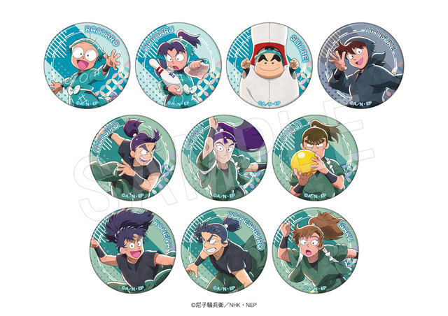 TVアニメ『忍たま乱太郎』× ROUND1「トレーディンググリッター缶バッジ　ROUND1コラボver.」全10種