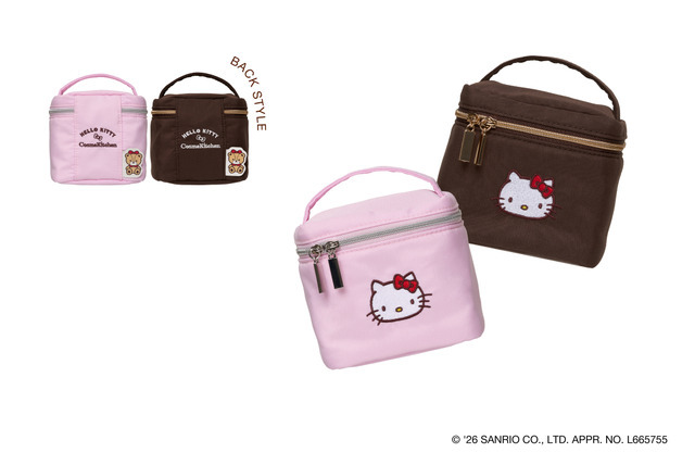 ＜HELLO KITTY＞バニティポーチ　ピンク/ブラウン　4,180円(税込)