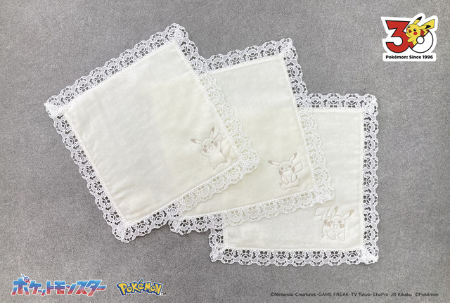 レース付きタオルハンカチ