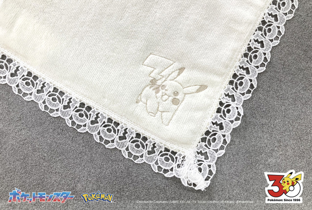 レース付きタオルハンカチ