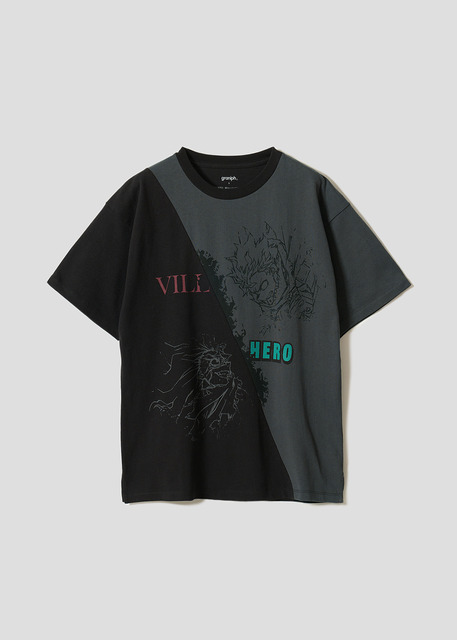 『僕のヒーローアカデミア』×グラニフ　「VILLAIN VS HERO｜切替ビッグシルエットTシャツ」