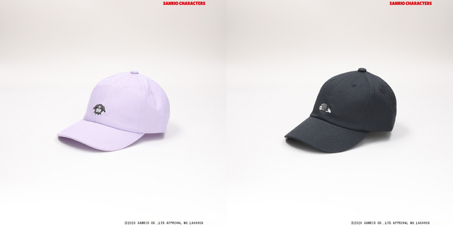 サンリオキャラクターズ×ライトオン　「刺繍キャップ（KIDS）」ライラック（クロミ）、ブラック（同）