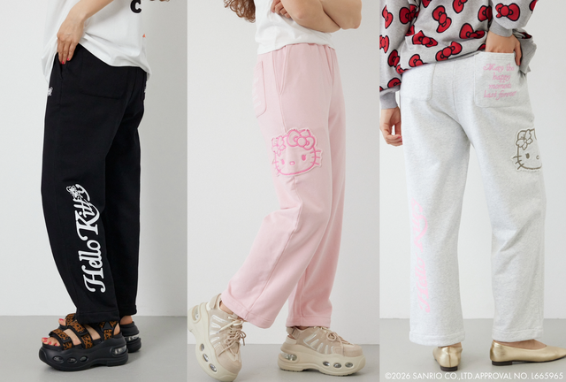 (ハローキティ) アップリケスウェットパンツ