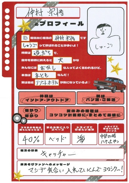 ＜プロフィール帳＞仲村宗悟さん