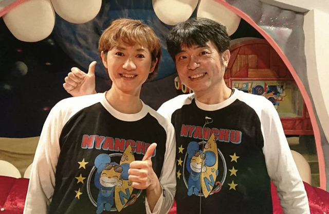 古村比呂と津久井。ふたりでニャンちゅうのトレーナー！