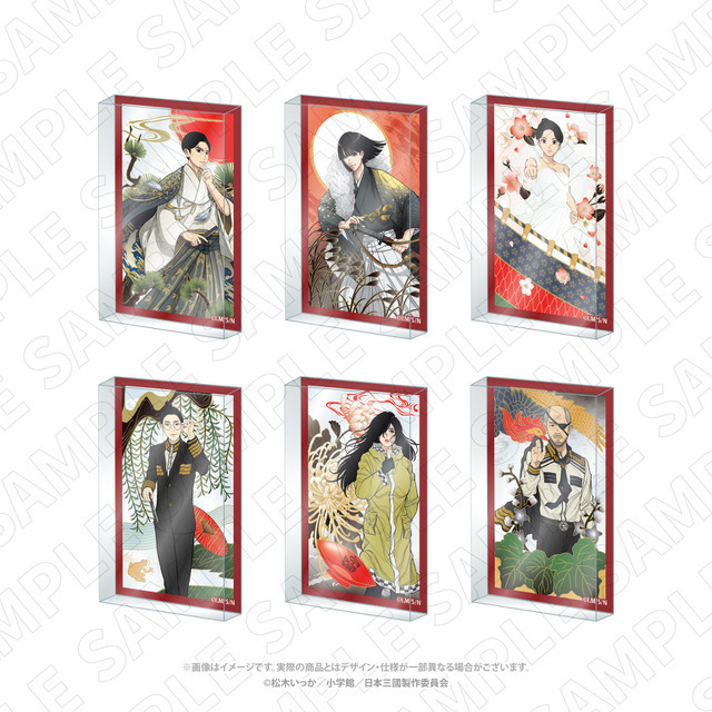 TVアニメ『日本三國』　トレーディング花札柄アクリルブロック（全6種）　本体価格：バラ　990円（税込）／セット　5,940円（税込）