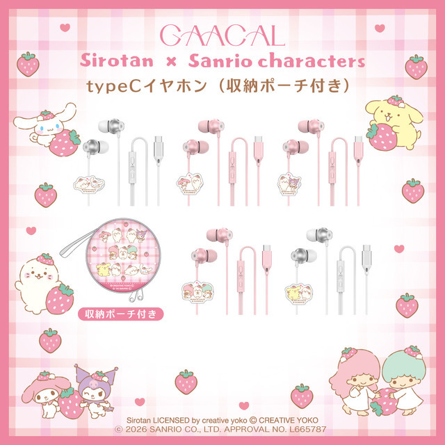 カナル型 Type-C対応有線イヤホン（収納ポーチ付き）（５種類）