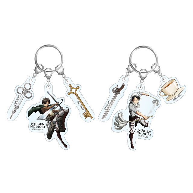 「『進撃の巨人』× ニジゲンノモリ 」3連アクリルキーホルダー 各1,100円（税込）