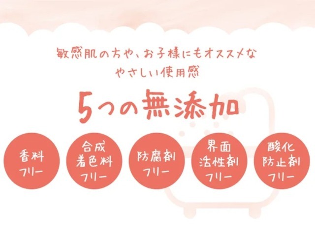 5つの成分を使わない無添加へのこだわり