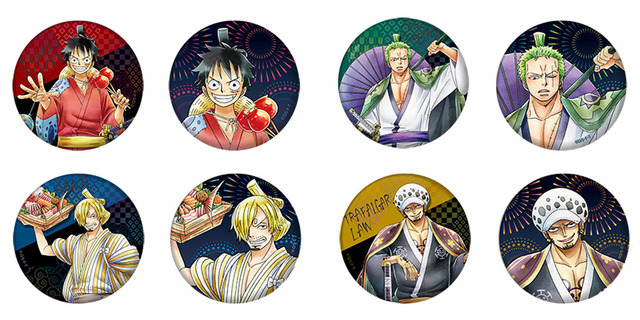 「ONE PIECE ワノ国祭り　きらきら缶バッジコレクション」単品 550円／BOX 4,400円（税込）（C）尾田栄一郎／集英社・フジテレビ・東映アニメーション