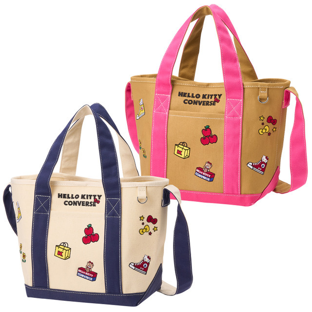キャンバストート(アイボリー/ネイビー、ベージュ/ピンク) 各7,150円