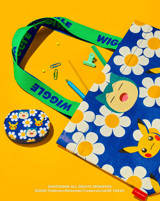 wiggle wiggle「Pokemon Special Design」リユーザブルショッパー（S） - ピカチュウ＆カビゴ