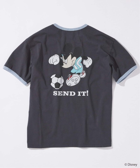 JOURNAL STANDARD「MICKEY MOUSE / ミッキー マウス 別注 サッカー プリント Tシャツ ブラックA」