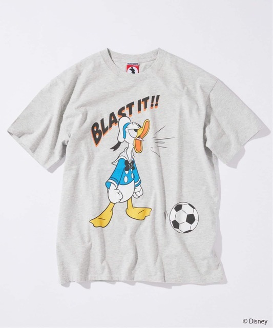 JOURNAL STANDARD「MICKEY MOUSE / ミッキー マウス 別注 サッカー プリント Tシャツ グレー」