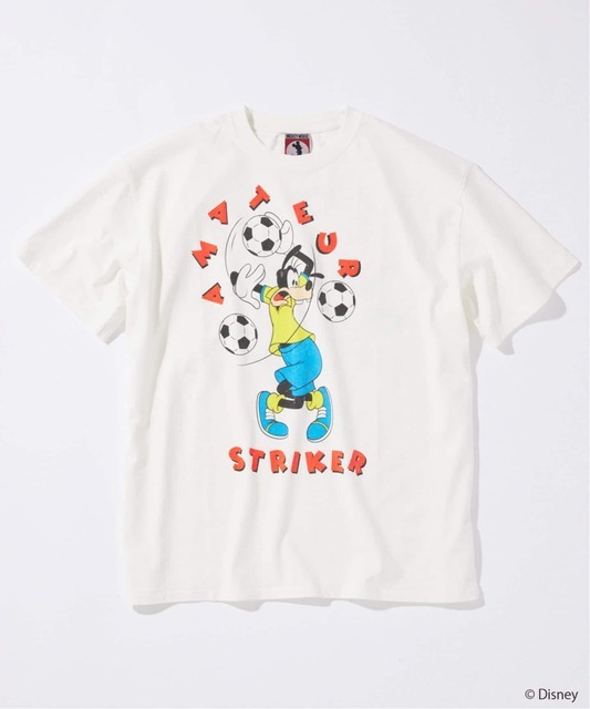 JOURNAL STANDARD「MICKEY MOUSE / ミッキー マウス 別注 サッカー プリント Tシャツ ホワイト」