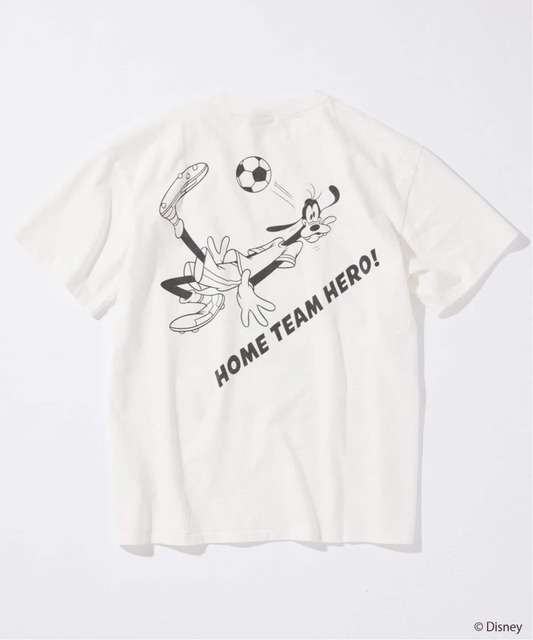 JOURNAL STANDARD「MICKEY MOUSE / ミッキー マウス 別注 サッカー プリント Tシャツ ホワイト」