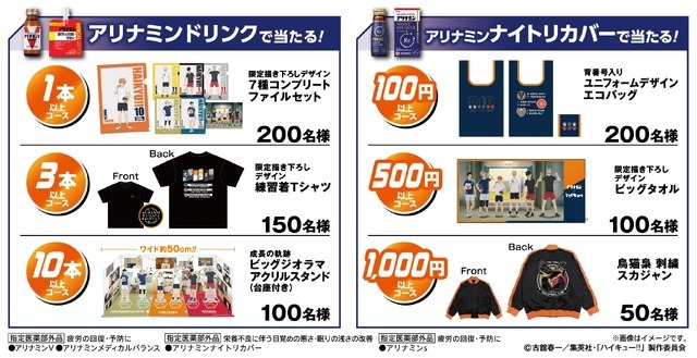 「アリナミン×ハイキュー!! 元気を繋げ！」オリジナルグッズ