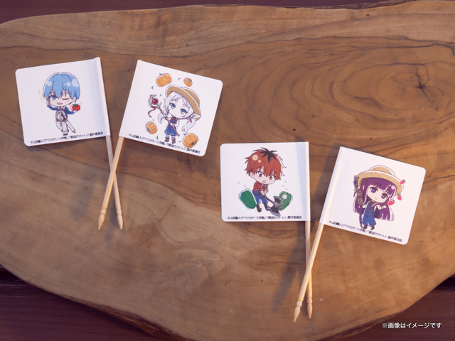 コラボ限定描きおこしイラストのミニフラッグ
