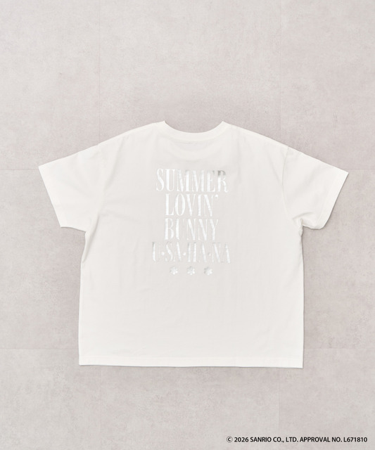 ウサハナシルバー箔プリントTシャツ（￥3,490）