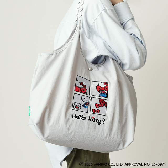 unify × Sanrio characters「ハローキティのリッチな刺繍の超軽量トートバッグ SUPK-01H」使用イメージ