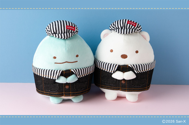 ・EDWINコラボぬいぐるみ とかげ（左）・EDWINコラボぬいぐるみ しろくま（右）   各税込み 4,620円