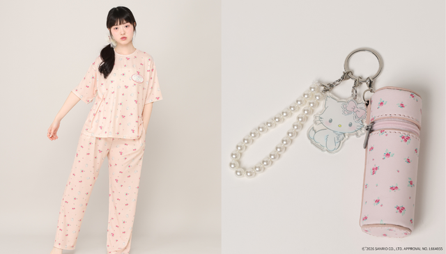 サンリオキャラクターズ×Heather　ルームウェアSET、フラワーリップチャーム