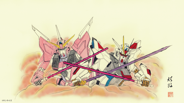 「ガンダムSEEDねぶた」下絵　※ねぶたイメージ　　画：福士裕朗