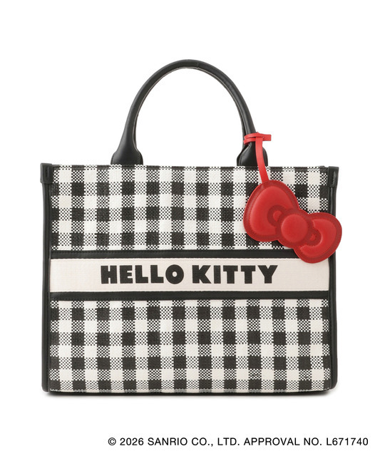 HELLO KITTY×VIS　「日焼けデザイン ハローキティ雑材トートバッグ Check」
