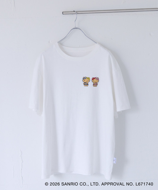 HELLO KITTY×VIS　「日焼けデザイン ハローキティビッグTシャツ White」