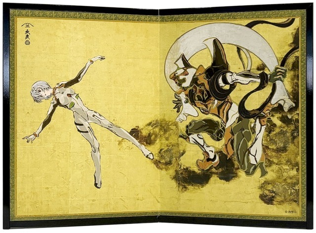 エヴァ浮世絵屏風「EVANGELION 風神雷神図屏風～風神図：零号機／レイ」