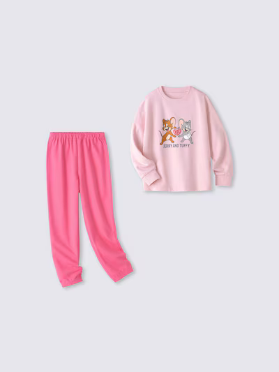 KIDSコットンスウェットラウンジセット TOM and JERRY（PINK）