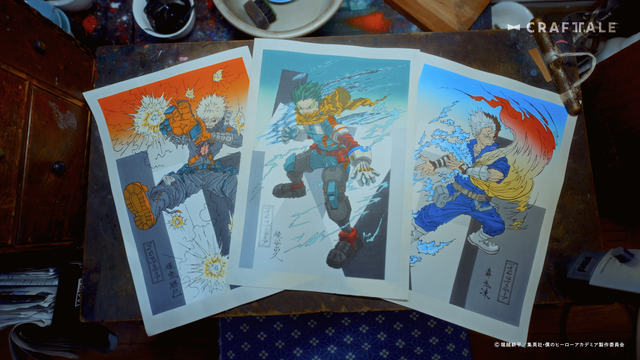 アニメ『僕のヒーローアカデミア』浮世絵木版画