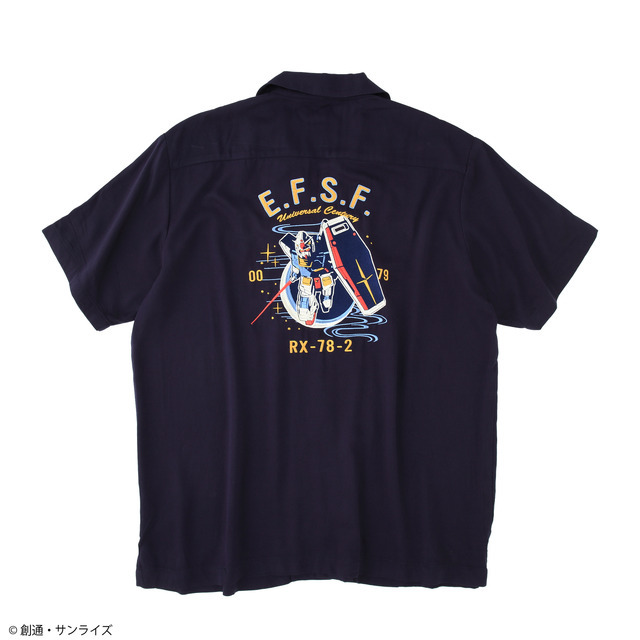 刺繍オープンカラーシャツ
