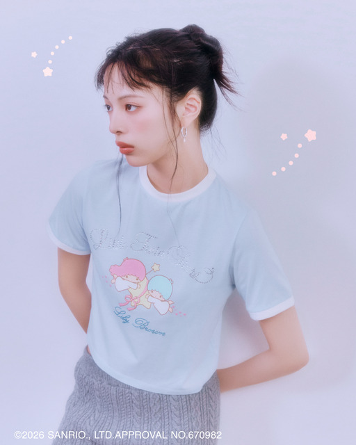 【リトルツインスターズ（キキ＆ララ）】ビジューTシャツ