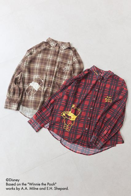 Winnie the Pooh/シアーチェックシャツ