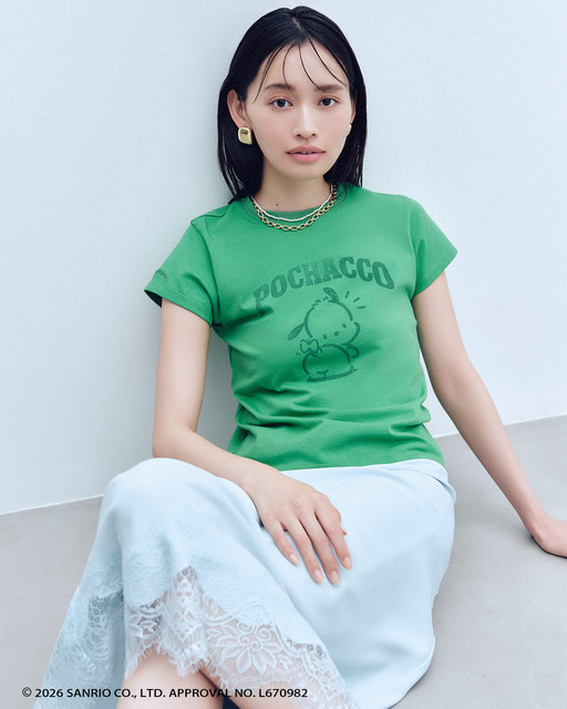 【ポチャッコ】カレッジプリントコンパクトTシャツ