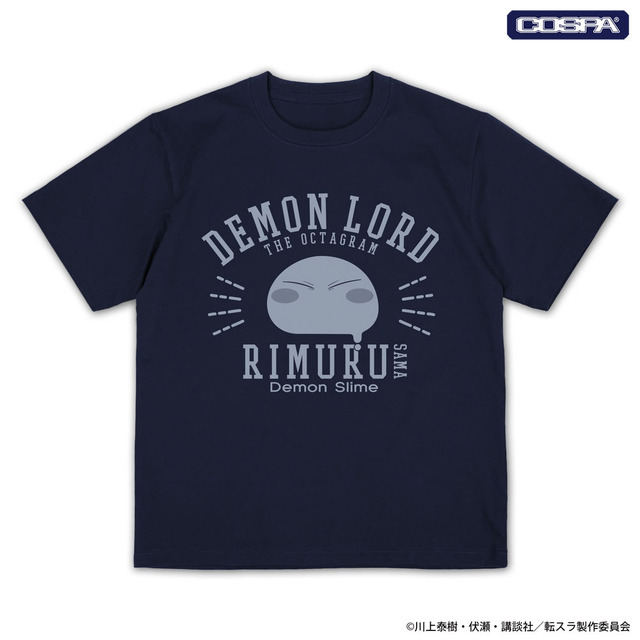 TVアニメ『転生したらスライムだった件』リムル様カレッジ プレーティングTシャツ（NAVY）
