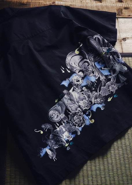 水木しげる×グラニフ　「鬼太郎と目玉おやじ｜百鬼夜行｜ビッグシルエット半袖シャツ」イメージ